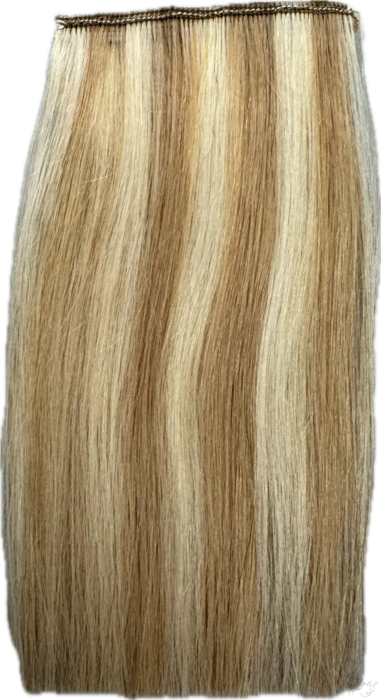 Clip in vlasy (klipy) na prodlužování vlasů jeden pás pro zahuštění (ofina, temeno hlavy, boky) 15cm 27/613 šířka 8cm