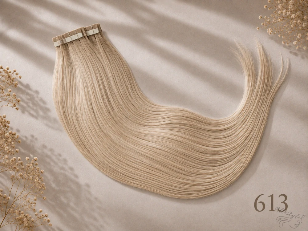 Clip in vlasy (klipy) na prodlužování vlasů 40cm 613 - nejsvětlejší blond (100g)