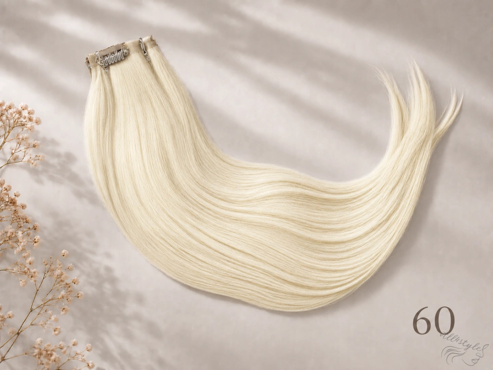 Clip in vlasy (klipy) na prodlužování vlasů 40cm 60 - platina (100g)