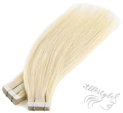 Vlasové PU pásky tape in na prodlužování vlasů 30cm 60 - platina