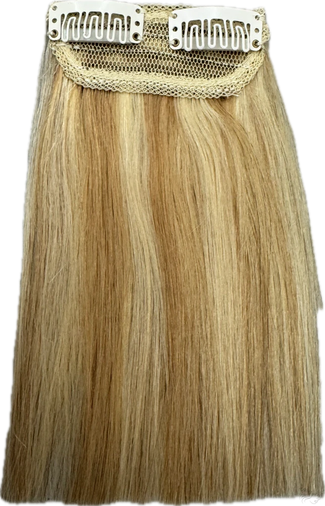 Clip in vlasy (klipy) na prodlužování vlasů jeden pás pro zahuštění (ofina, temeno hlavy, boky) 15cm 27/613 šířka 8cm