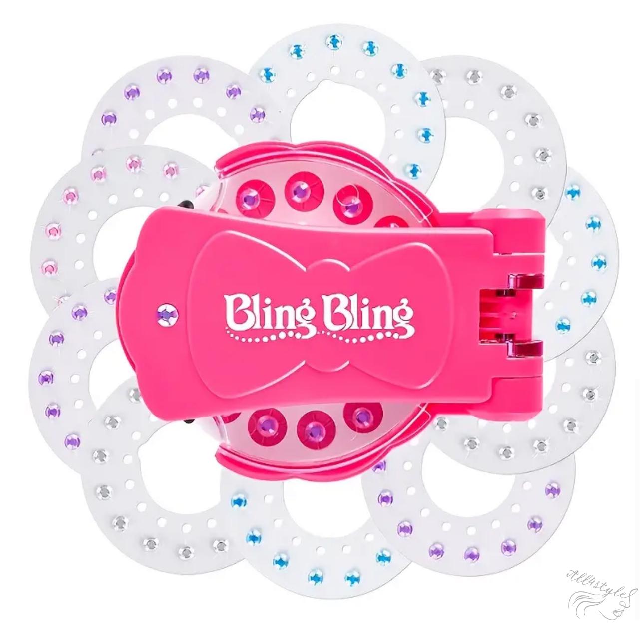 Aplikátor kamínků do vlasů Bling Bling + sada aplikátoru a 12 kotoučků s krystaly na vlasy