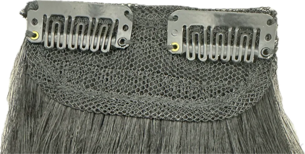 Clip in vlasy (klipy) na prodlužování vlasů jeden pás pro zahuštění (ofina, temeno hlavy, boky) 15cm 02 tmavě hnědá šířka 8cm