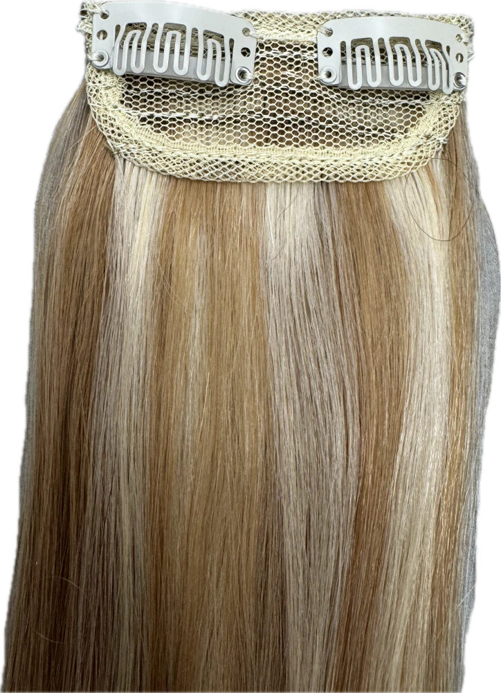 Clip in vlasy (klipy) na prodlužování vlasů jeden pás pro zahuštění (ofina, temeno hlavy, boky) 15cm 12/613 šířka 8cm