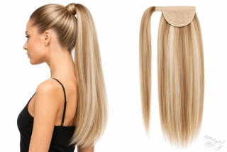 Culík z pravých vlasů na prodlužování vlasů 40cm 27/613 - tmavá blond / nejsvětlejší blond