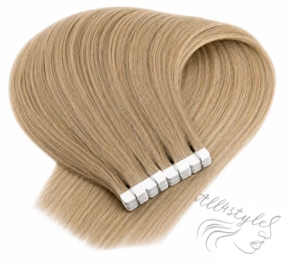 Vlasové PU pásky MINI tape in na prodlužování vlasů 30cm 27 - tmavá blond
