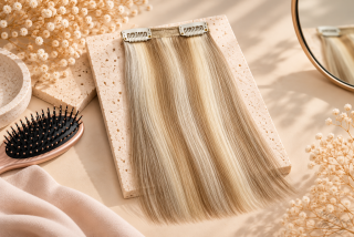 Clip in vlasy (klipy) na prodlužování vlasů jeden pás pro zahuštění (ofina, temeno hlavy, boky) 15cm 12/613 šířka 8cm