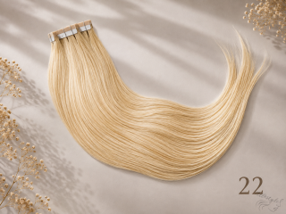 Clip in vlasy (klipy) na prodlužování vlasů 40cm 22 - světlá blond (100g)
