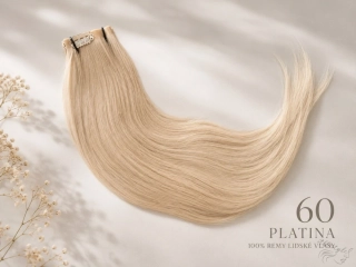 Clip in vlasy (klipy) na prodlužování vlasů 40cm 60 01 - platina popelavá (100g)