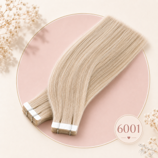 Vlasové PU pásky tape in na prodlužování vlasů 30cm 6001 - platina popelavá