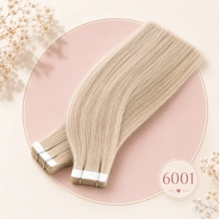Vlasové PU pásky tape in na prodlužování vlasů 40cm 6001 - popelavá platina