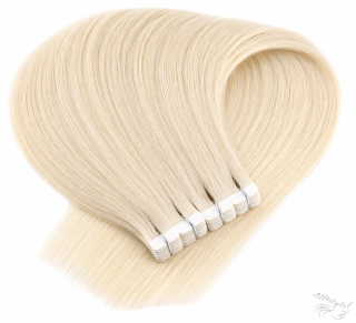 Vlasové PU pásky MINI tape in na prodlužování vlasů 60cm 6001 - platina popelavá