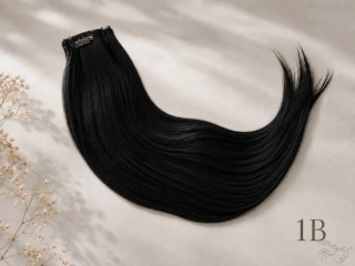 Clip in vlasy (klipy) na prodlužování vlasů 40cm 1B - přírodně černá (100g)