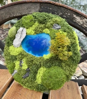 Modré jezero – Oáza klidu | 3D obraz, 30 cm