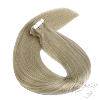 Vlasové PU pásky tape in na prodlužování vlasů 30cm světlá šedá