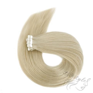 Vlasové PU pásky MINI tape in na prodlužování vlasů 30cm šedá