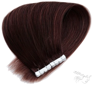 Vlasové PU pásky MINI tape in na prodlužování vlasů 40cm 04 - středně hnědá