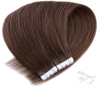 Vlasové PU pásky MINI tape in na prodlužování vlasů 40cm 08 - světle hnědá