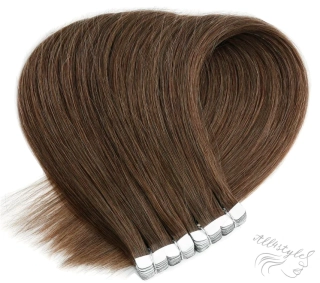 Vlasové PU pásky MINI tape in na prodlužování vlasů 50cm 06 - teplá světle hnědá